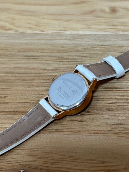4 White Leather Watch