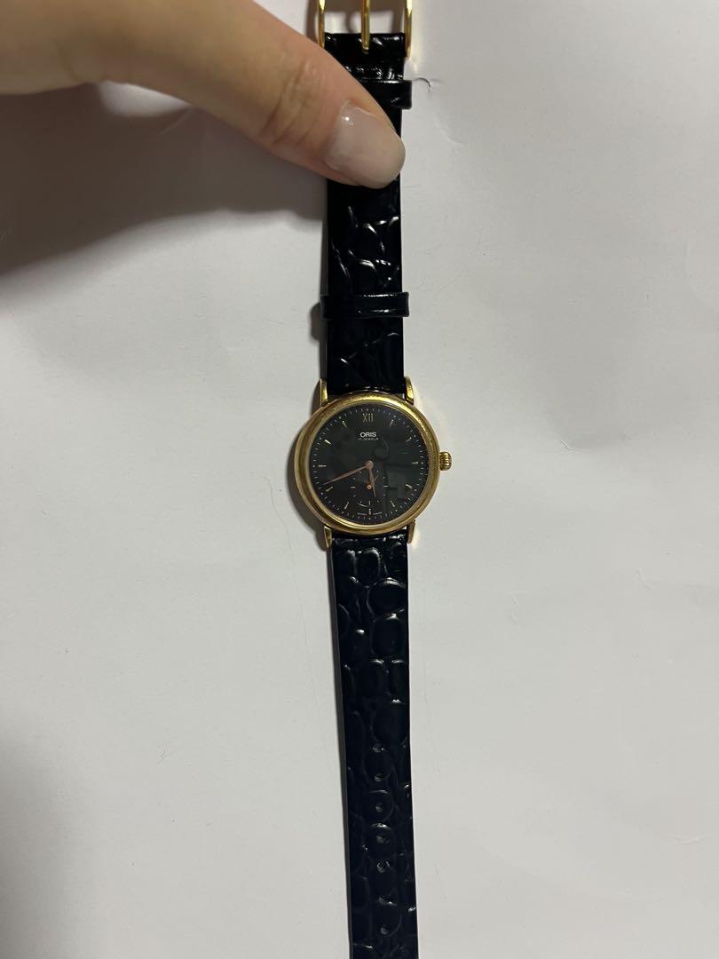 Oris Watch, Complete Product, Hand-Wound Watch Black Dial Gold