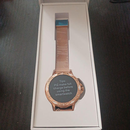 Unused FEDICK Smartwatch with Gold Mesh Band