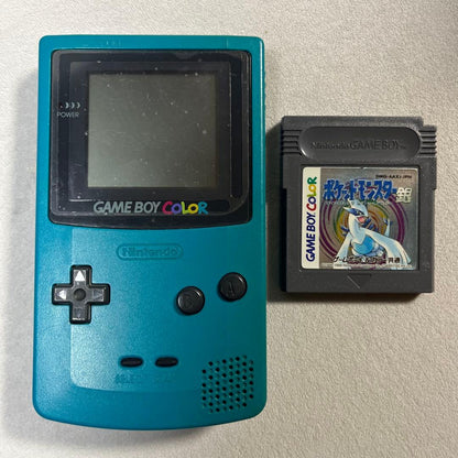 [Verified Functionality] Game Boy Color Main Unit Blue + Pokémon Silver Software Set