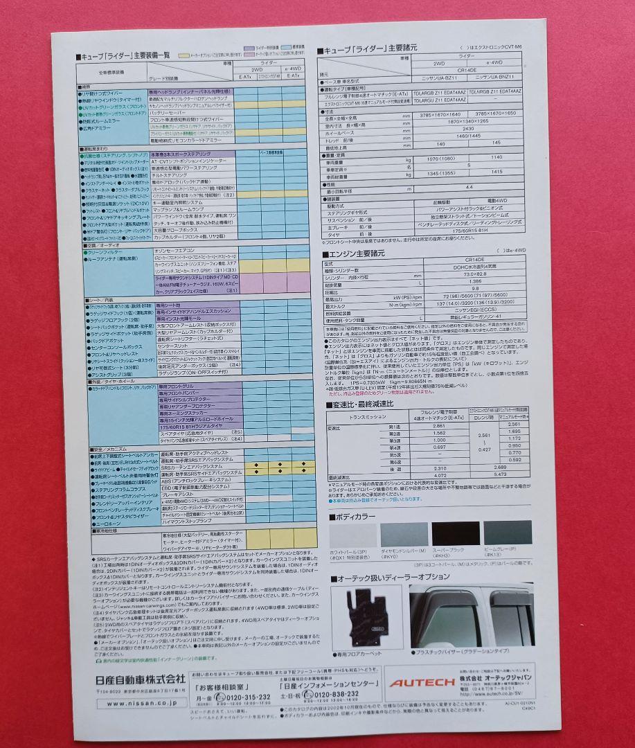 Beautiful Condition 1990 Nissan Cube 2nd Generation Z11 Type Autech Rider Catalog