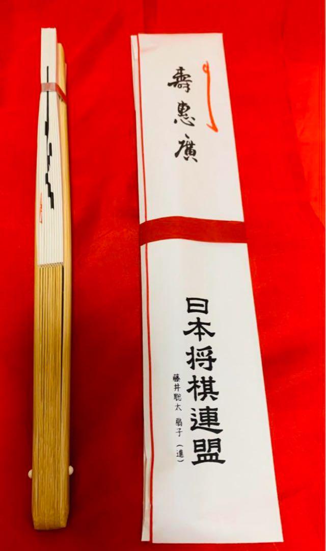 Sota Fujiii Shogi Player's Brush Writing 'Progress' Fan and Pen Case