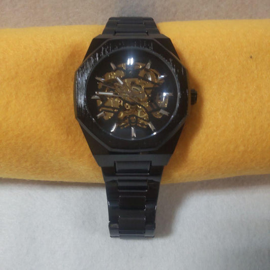 Men's Mechanical Winding Water-Resistant Skeleton Watch