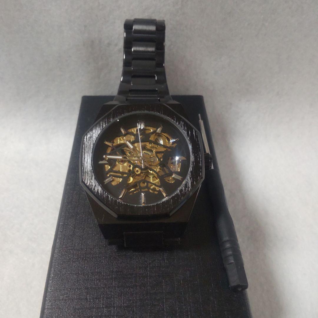 Men's Mechanical Winding Water-Resistant Skeleton Watch