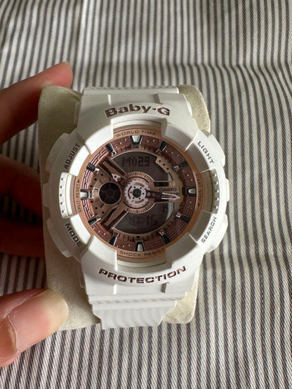 Baby-G BA-110 White Analog-Digital Watch.