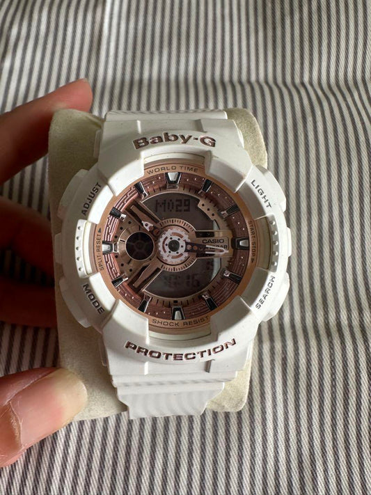 Baby-G BA-110 White Analog-Digital Watch.