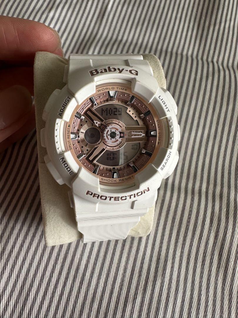 Baby-G BA-110 White Analog-Digital Watch.