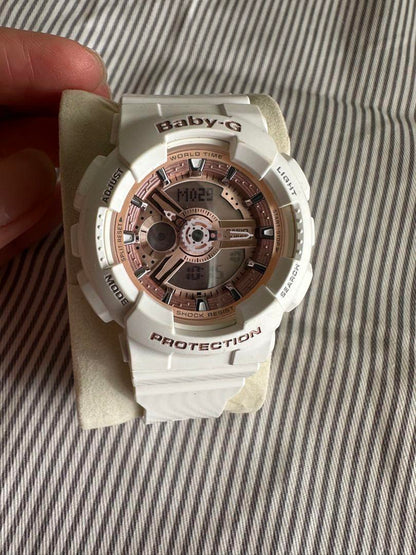 Baby-G BA-110 White Analog-Digital Watch.