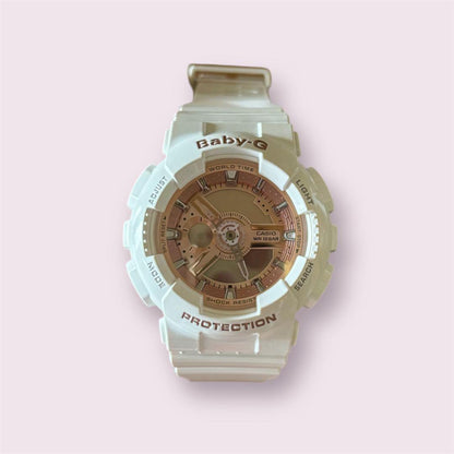 Baby-G Digital Watch White x Rose Gold
