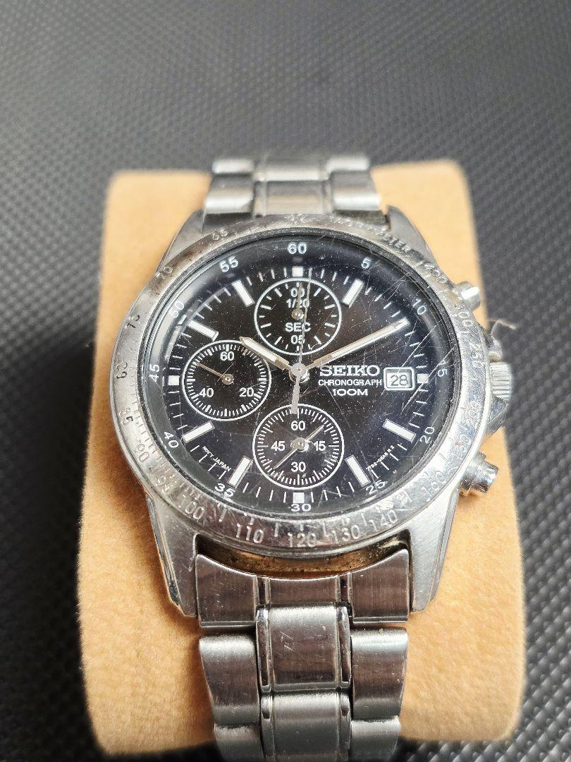 TM100 SEIKO Black Chronograph Watch