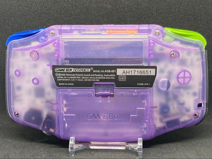 GBA IPS LCD: Clear Purple & AC Adapter & AAA Battery Type Battery