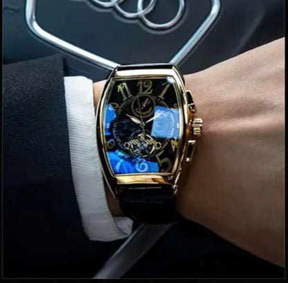 New Unworn Men's Watch Gold Black Automatic Watch