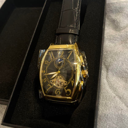 New Unworn Men's Watch Gold Black Automatic Watch