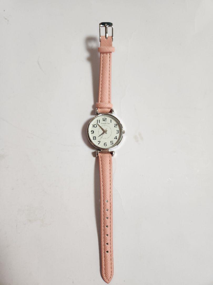 Pink Leather Winding Watch