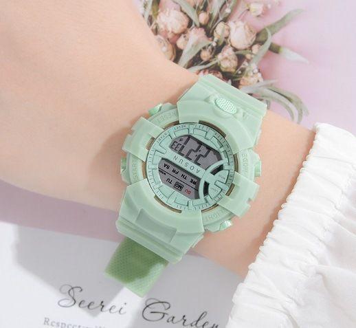 TEDONG Ladies Digital Watch with Multi-Function LED Green