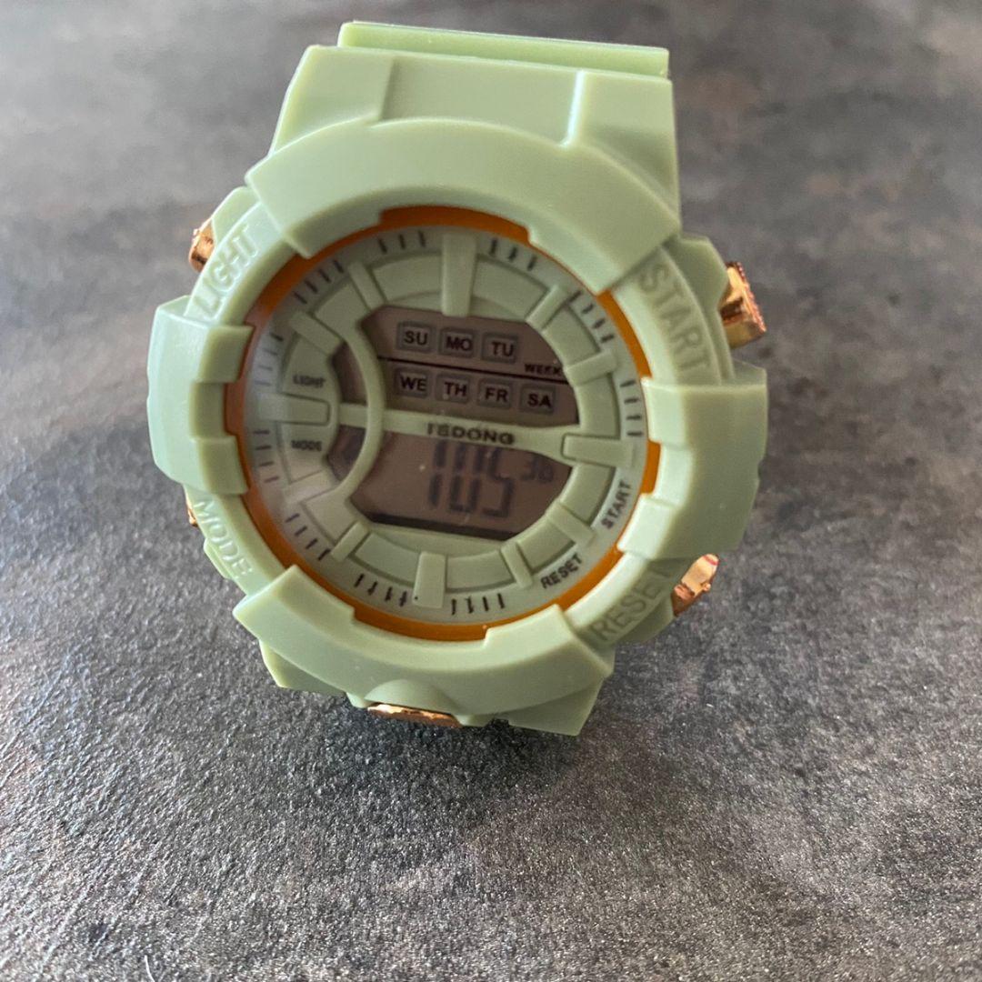 TEDONG Ladies Digital Watch with Multi-Function LED Green