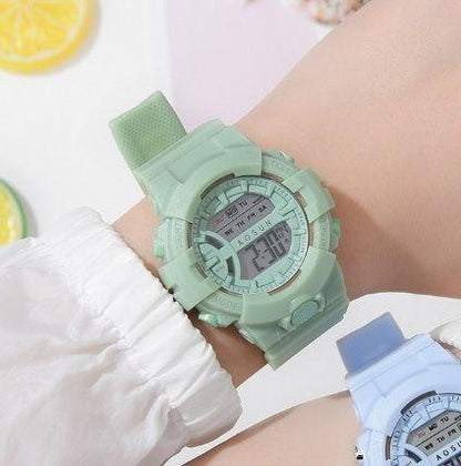TEDONG Ladies Digital Watch with Multi-Function LED Green