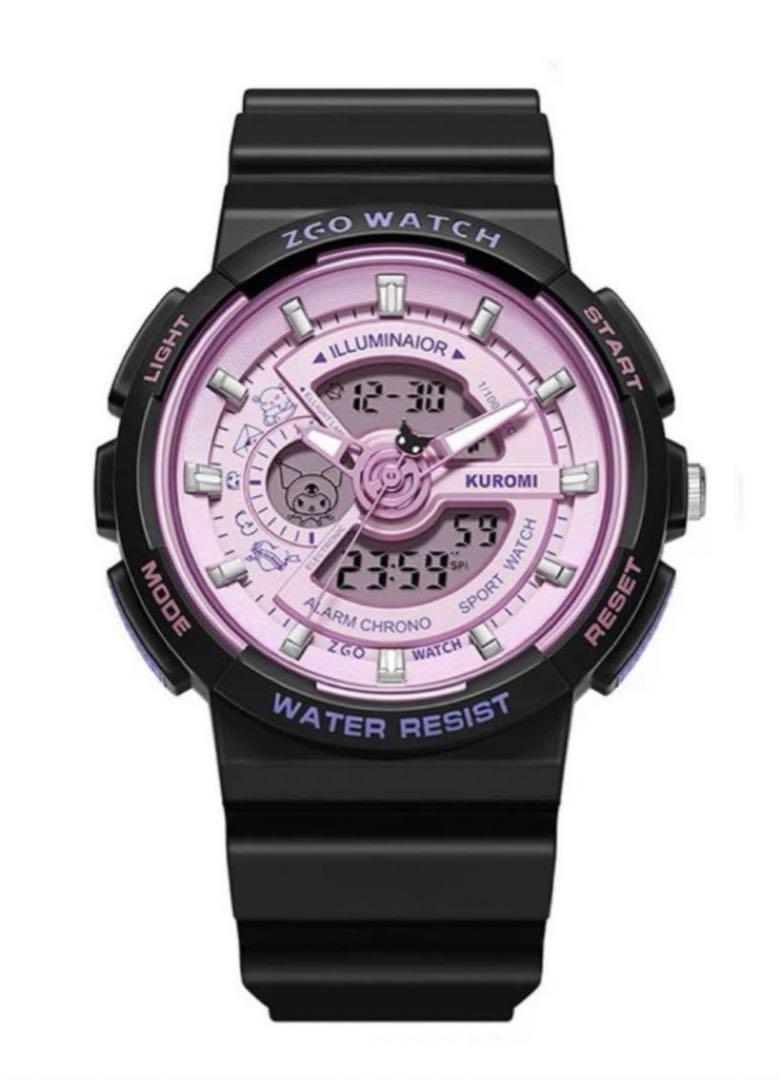 New Kuromi Watch④ with 2-3 Bonus Items, Overseas Limited Edition, Analog-Digital Dual Display