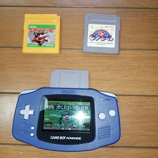 Game Boy Advance Console Blue Model AGB-001 with 3 Games
