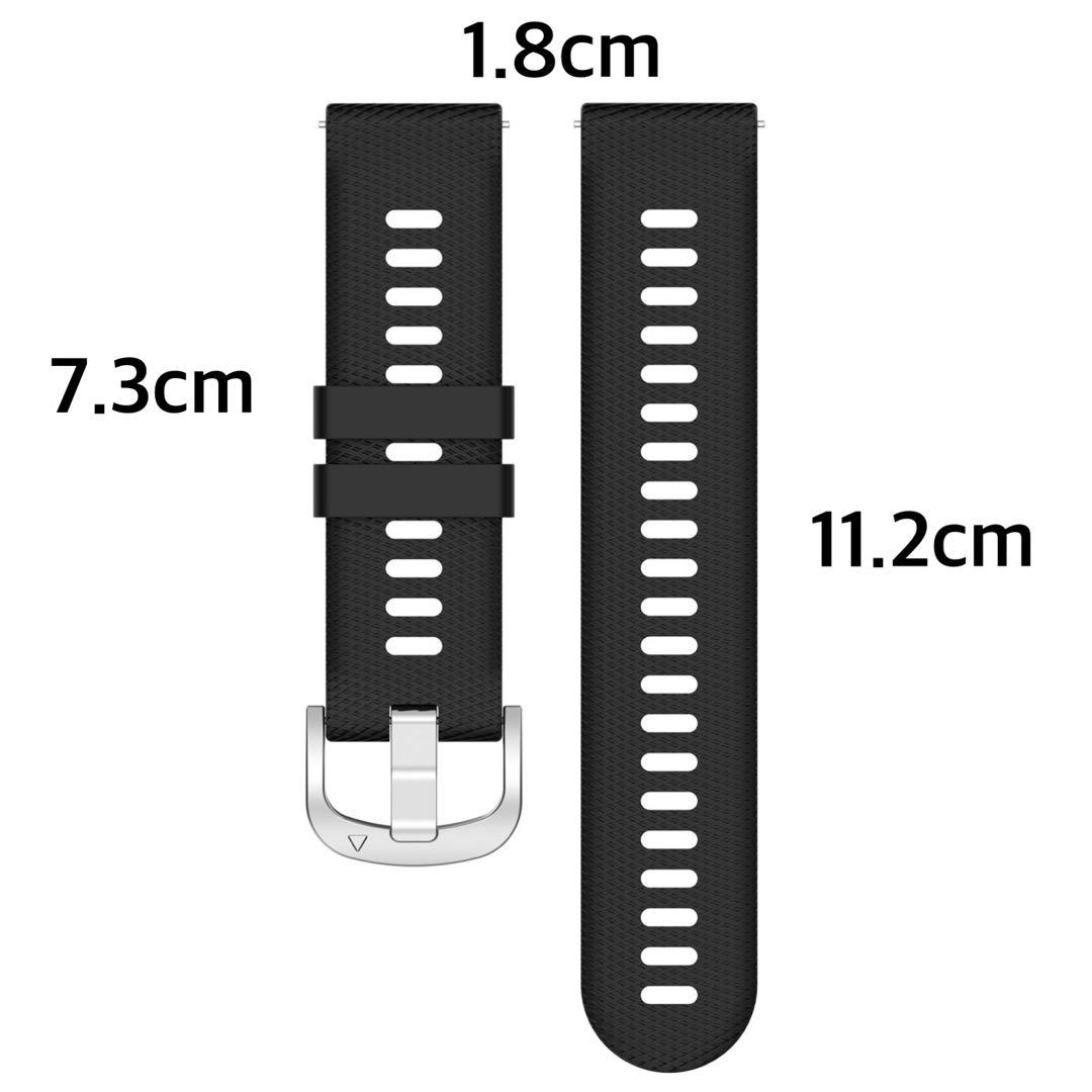New Watch Strap 1.8cm No Tools Required Silicon Material Black Lightweight