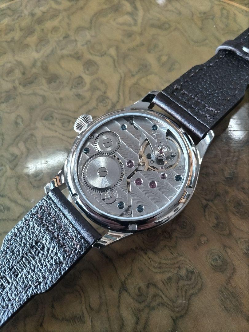 Pilot Military Style Winding Watch Black White 44mm Convertible