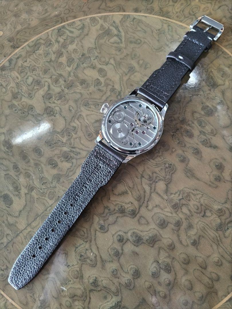 Pilot Military Style Winding Watch Black White 44mm Convertible