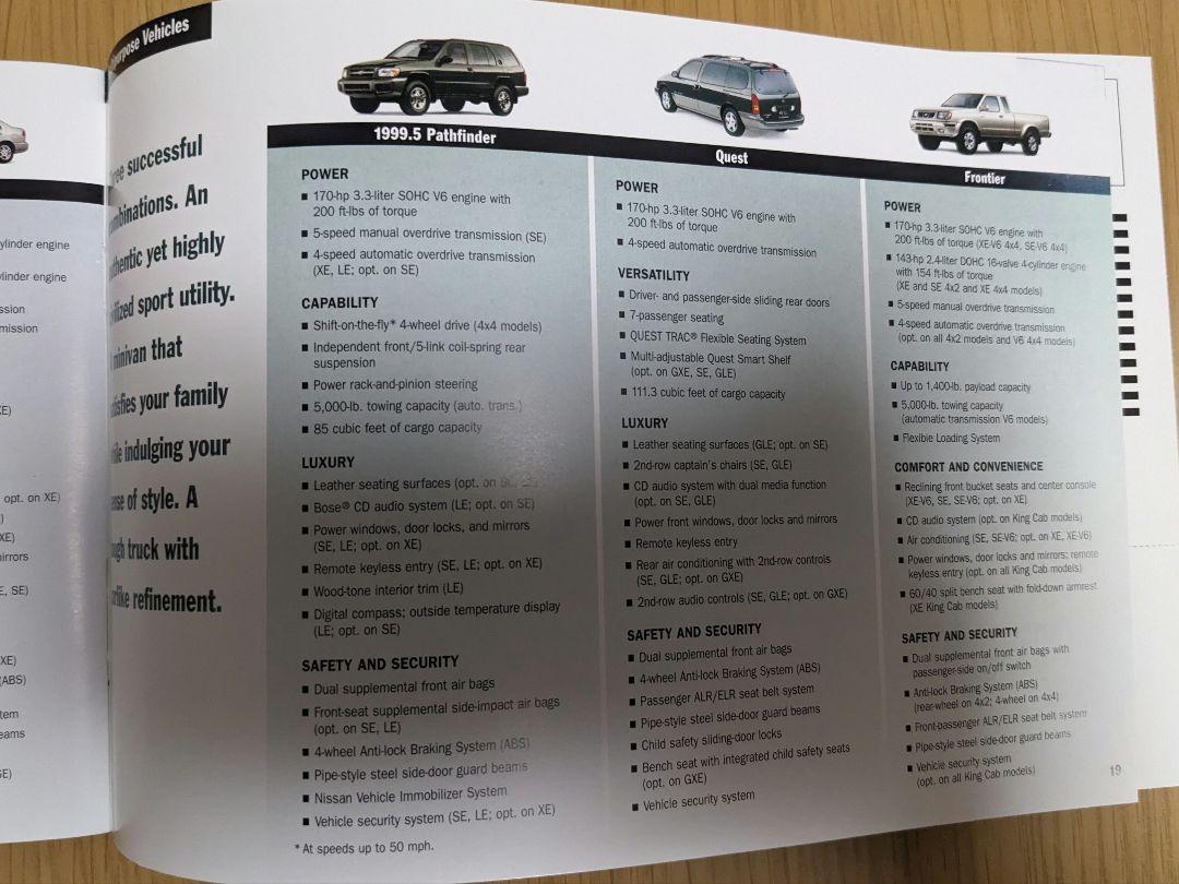 Nissan North America Comprehensive Catalog 1999