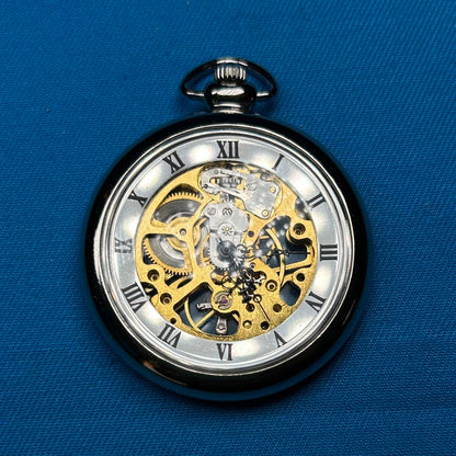 Mechanical and Battery Quartz Pocket Watch 2-Piece Set