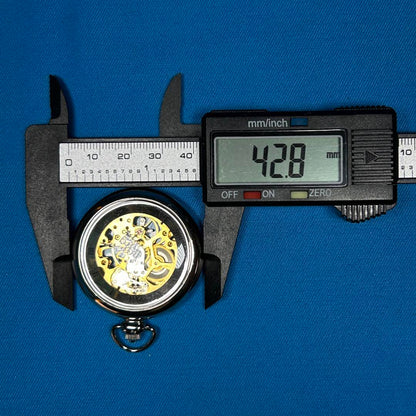 Mechanical and Battery Quartz Pocket Watch 2-Piece Set