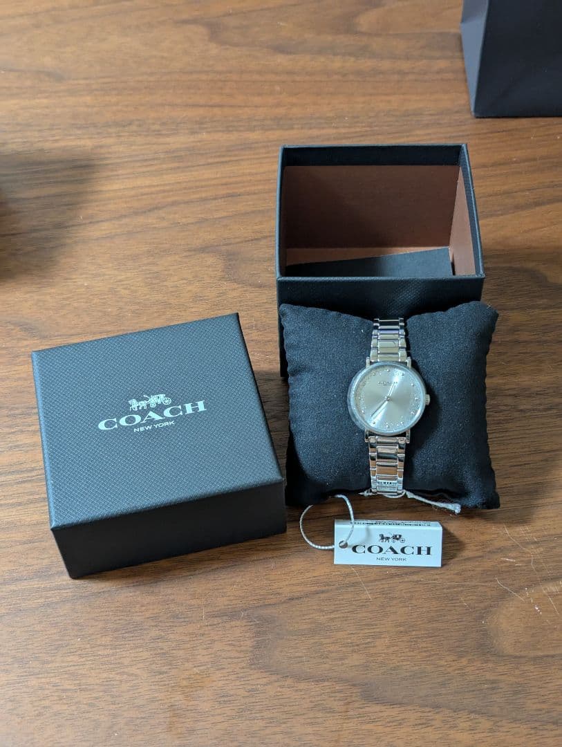 New Coach Silver Analog Watch