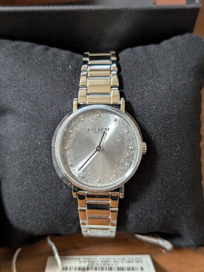New Coach Silver Analog Watch