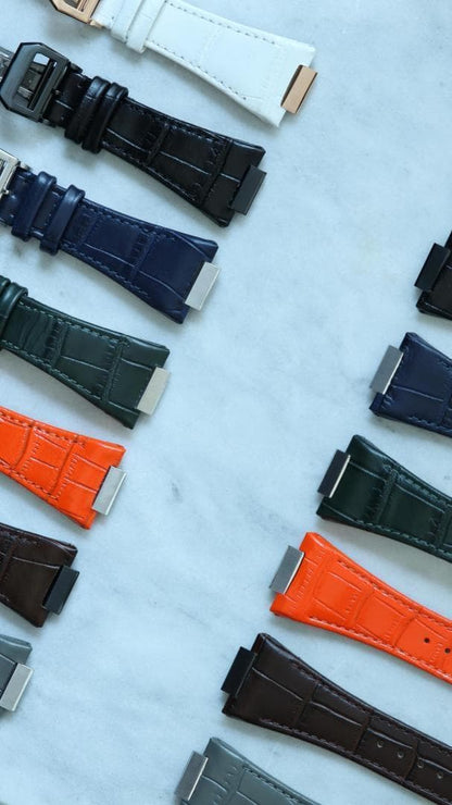 Apple Watch Case - Leather - Silver & Black Watch