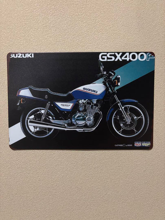 Suzuki GSX400F Metal Sign Catalog Vintage Gixxer