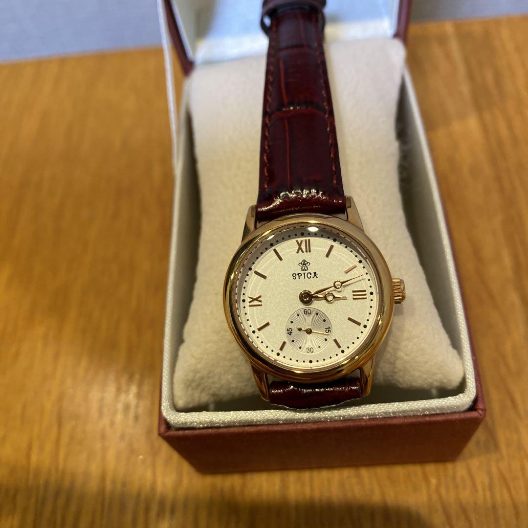 SPICA Leather Winding Watch Red Leather