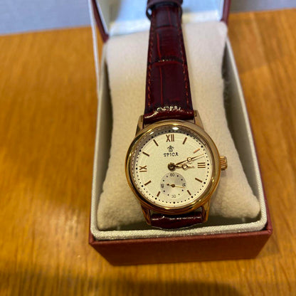 SPICA Leather Winding Watch Red Leather