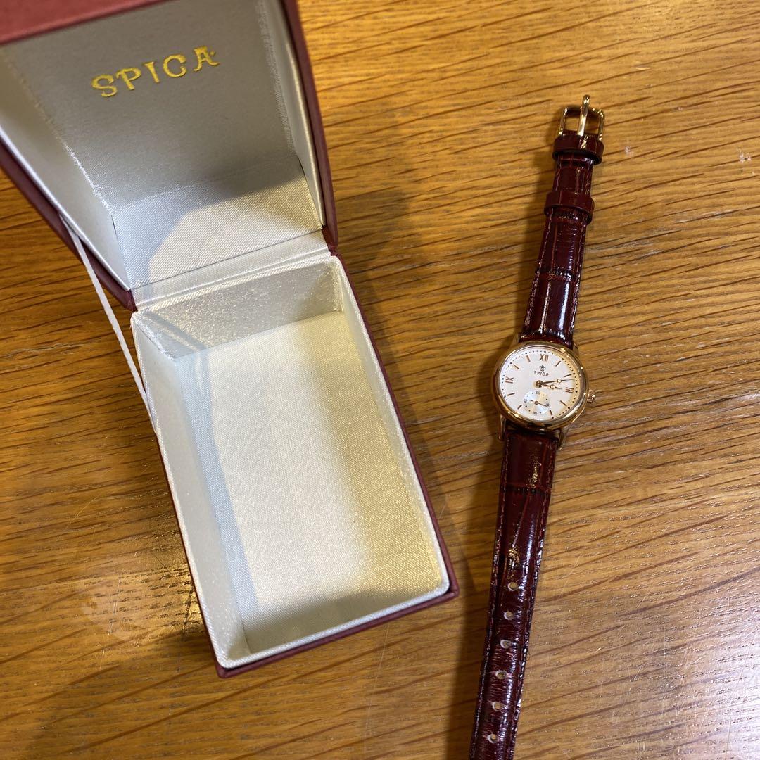 SPICA Leather Winding Watch Red Leather
