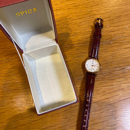 SPICA Leather Winding Watch Red Leather