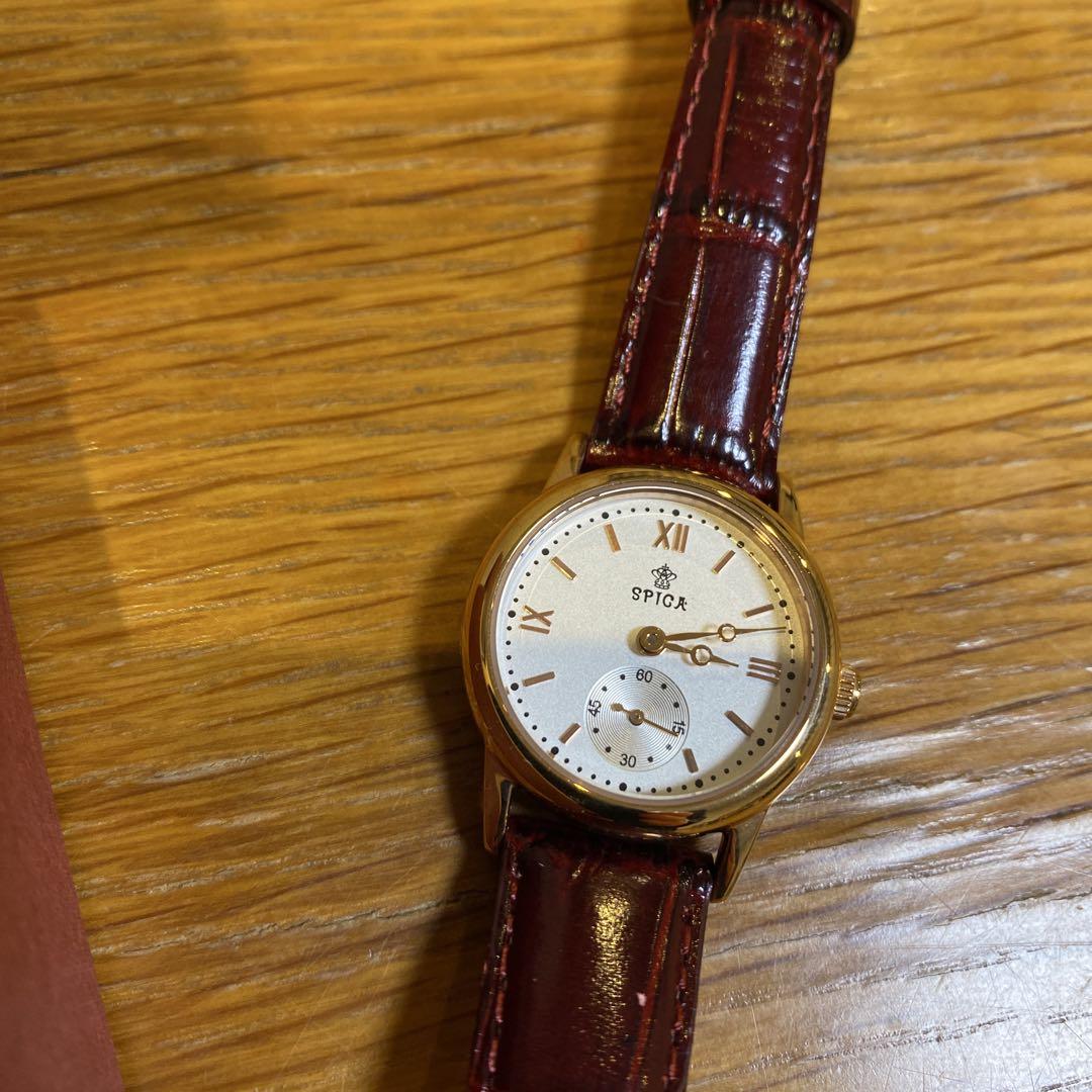 SPICA Leather Winding Watch Red Leather