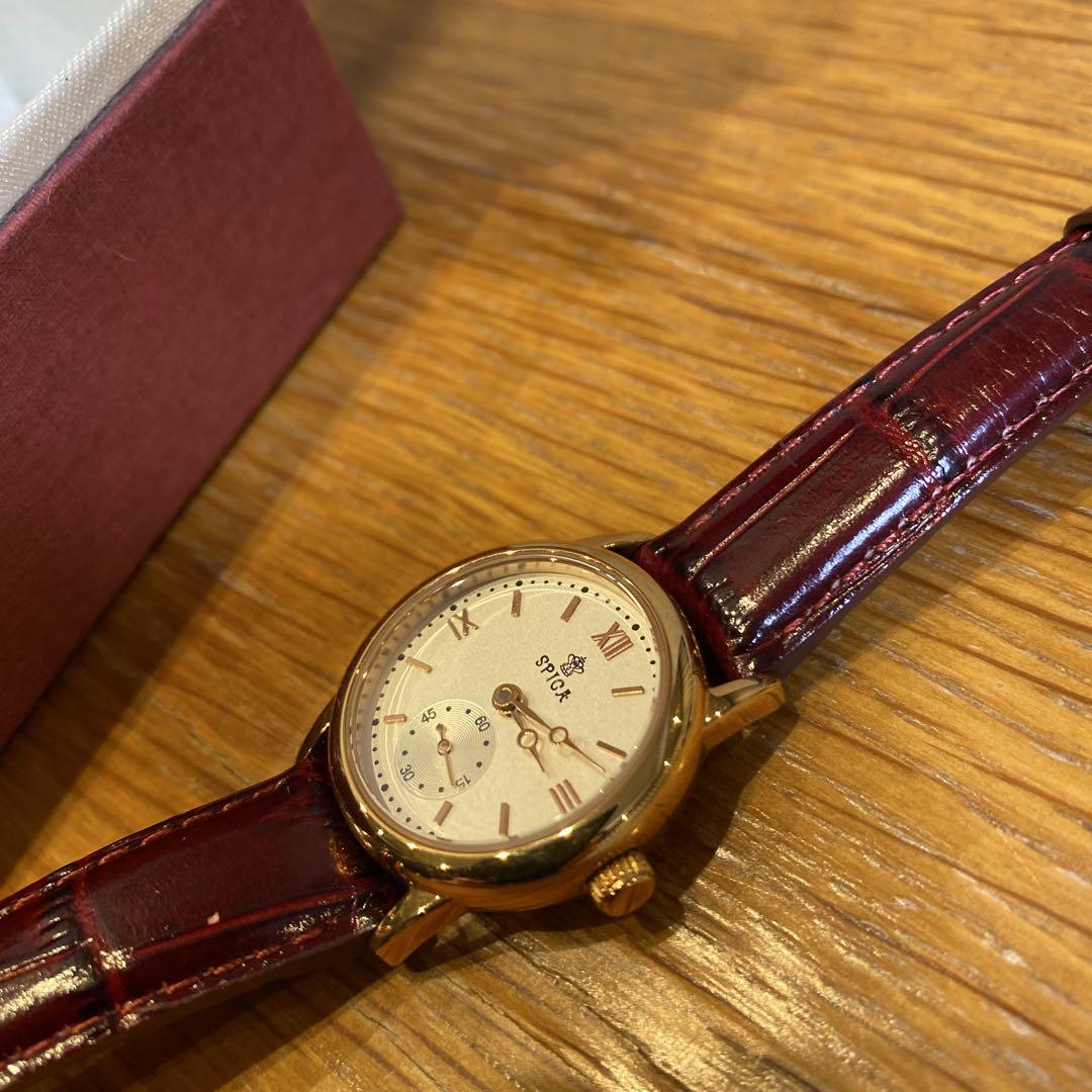 SPICA Leather Winding Watch Red Leather