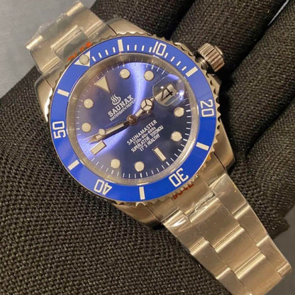 SAUNAX Divers Watch Blue Sub Sub Marina nh35