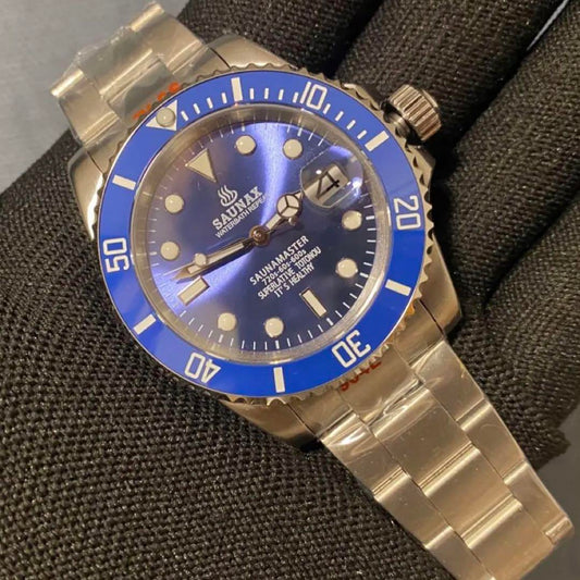 SAUNAX Divers Watch Blue Sub Sub Marina nh35
