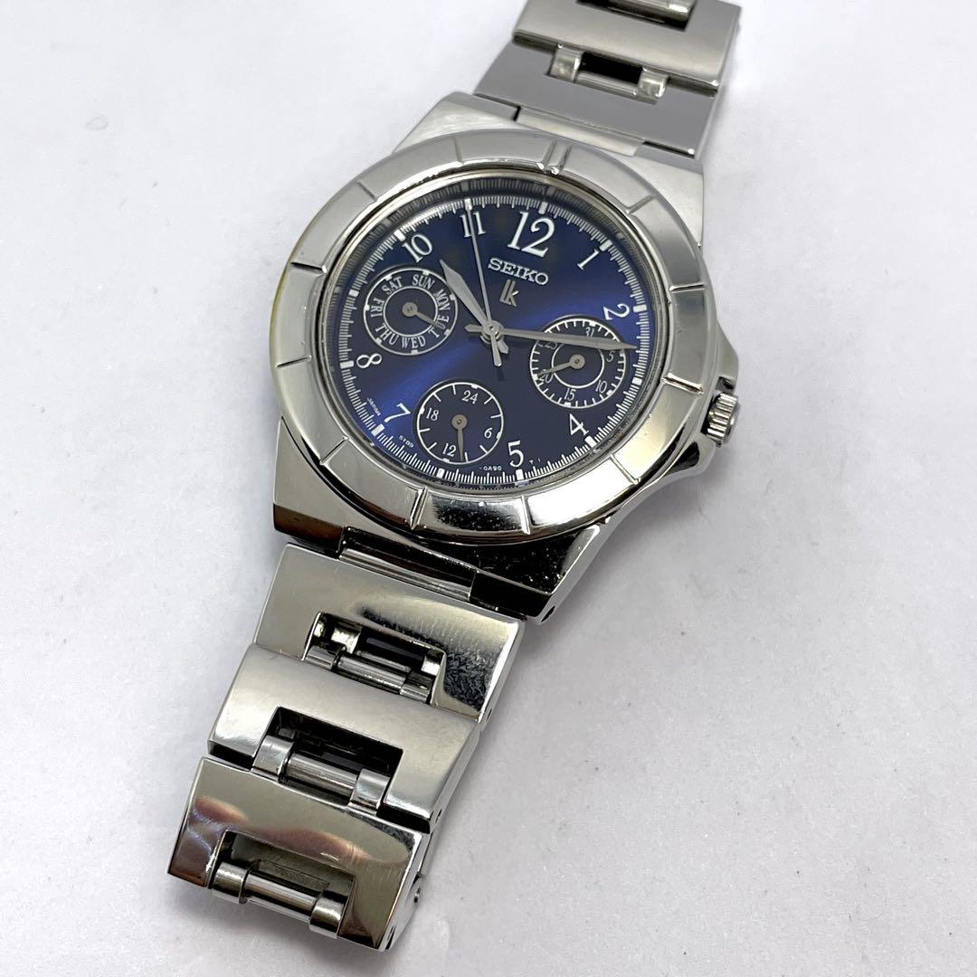 31 Seiko Lucia Ladies Day-Date Blue Dial Silver