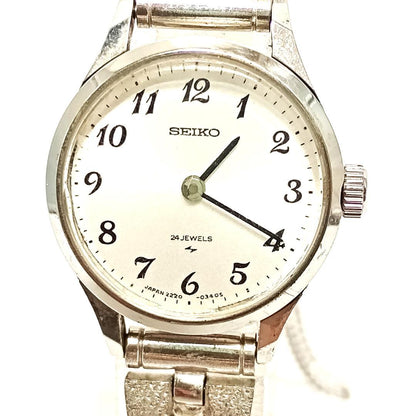 Operational Product SEIKO Watch 2220-0020 24 Jewels Hand-Wound Silver