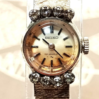 【Operational Product】 SEIKO Quartz Watch 10-0900 Round 21 Jewels 2 Hands