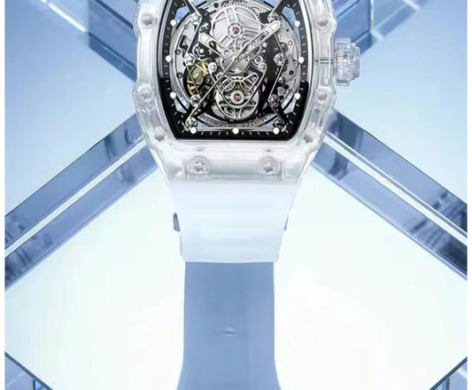 Tonneau High-Grade Mechanical Watch Transparent Case Self-Winding Richard Mille Rm