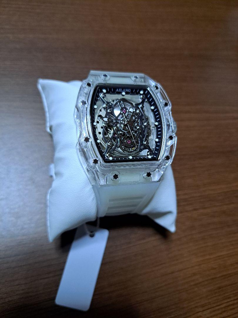 Tonneau High-Grade Mechanical Watch Transparent Case Self-Winding Richard Mille Rm
