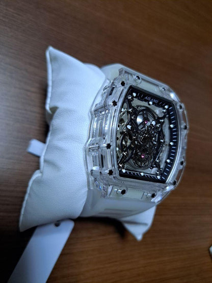 Tonneau High-Grade Mechanical Watch Transparent Case Self-Winding Richard Mille Rm