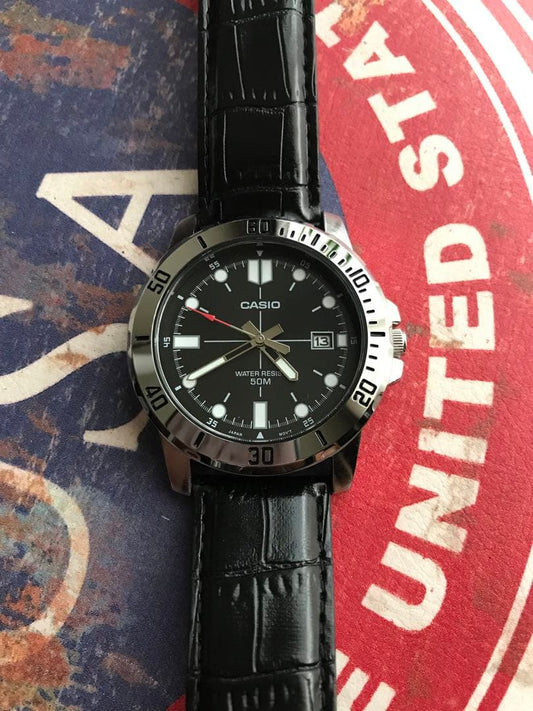 Casio Analog Watch 50M Water Resistant Black