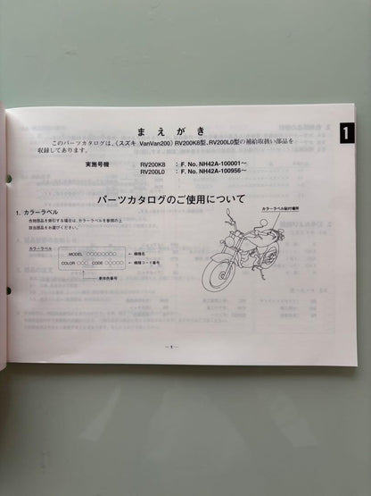 Suzuki VanVan200 / RV200 Parts Catalog