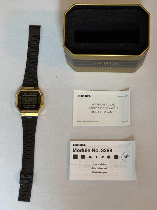 CASIO 3298 Digital Watch Black / Gold